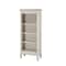 Alaterre Furniture Savannah Tall Bookcase, Ivory with Natural Wood Top ASVA08IVW - alternate 1